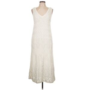 NIC+ZOE V-Neck Crochet Statement Midi Dress